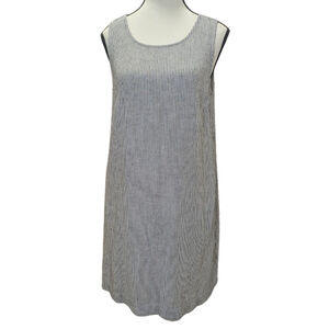 J.Crew Women's Black & White Linen Blend Shift Dress | Coastal Minimal | Size 4